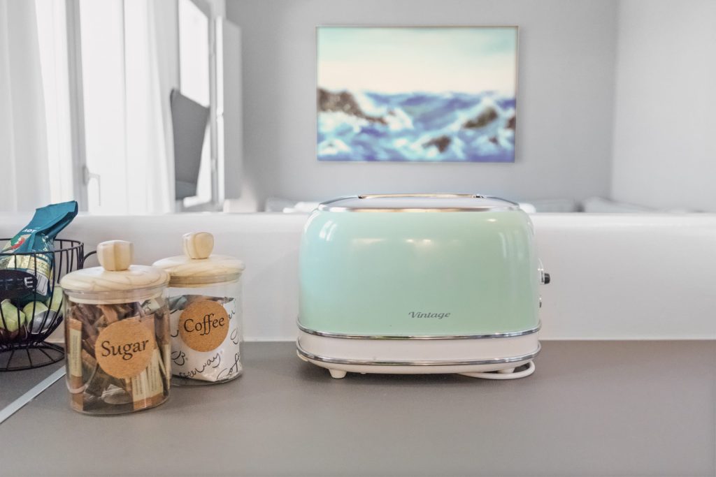 Kitchen counter with sea view