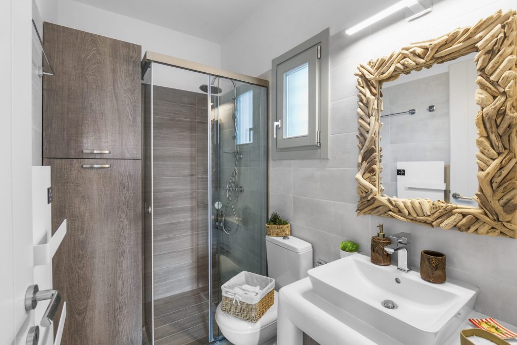 Clean, bright bathroom