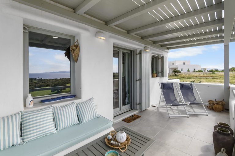 Shaded outdoor seating